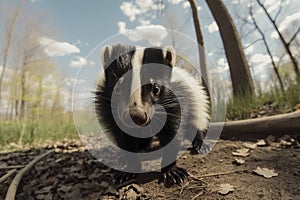 Skunk close up. Generative AI