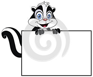 Skunk with sign