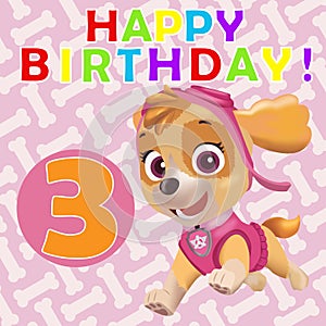 Happy 3th Birthday from Paw Patrol Skye