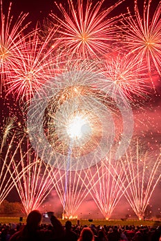 The sky is ablaze with colour at a public firework display in celebration of bonfire night at Westpoint Showgrounds