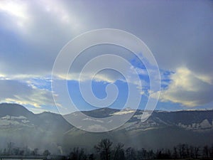 Sky above Bosnia Mountains