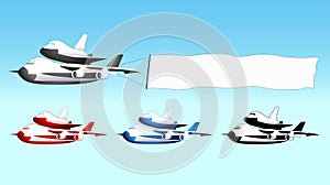 Sky advertising, shuttle carrier with blank banner