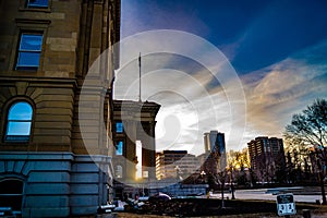 The sky is alive over Alberta Legislature Grounds