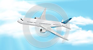 Sky background with aeroplane flying