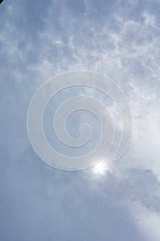 Sky background with sun covered with cloudy weather