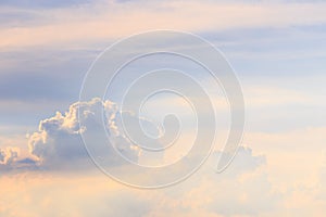 Sky background with sunny fog and white clouds