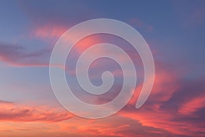 Sky with beautiful clouds at sunset