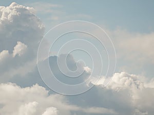 The sky with beautiful cumulus clouds.