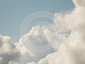 The sky with beautiful cumulus clouds.