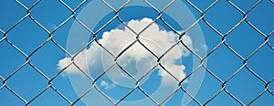 sky behind fence, AI generated