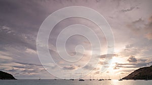 Sky and black cloud or Dark grey storm clouds and dark stormy cloudy nature time lapse storm clouds at sunset time in Ho