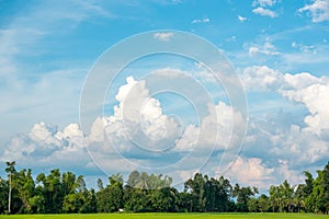 Sky blue or azure sky and clouds is bright white background