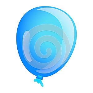 Sky blue ballon icon, cartoon style