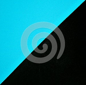 Sky blue and black natural linen fabric texture background.