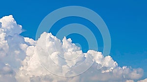 sky blue clouds background.Beautiful big clouds and bright blue sky landscape.