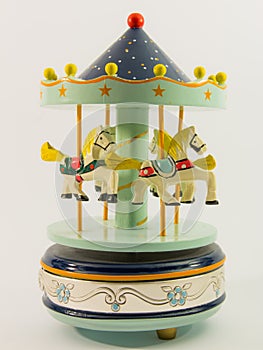 Sky blue merry-go-round horse carillon