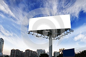 Sky blue sky under the billboards for rent