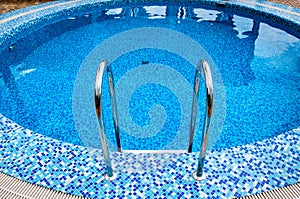 sky blue swimming pool