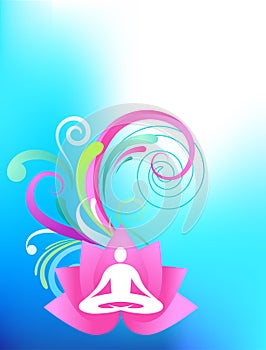 Sky-blue yoga background photo