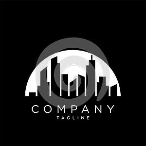 Sky city building logo design vector icon for company