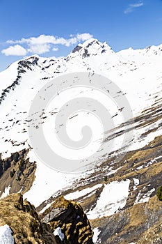 Sky cliff walk at First peak of Alps mountain Grindelwald Switzerland