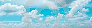 Sky cloud blue background panorama, beautiful white, bright weather light simmer