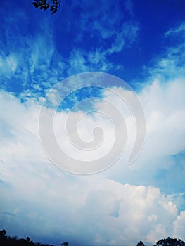 Sky cloud blue background panorama, beautiful white, bright weather light simmer.