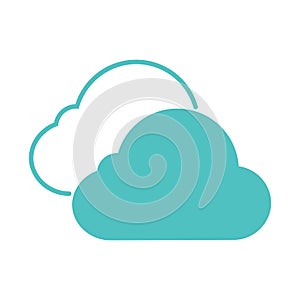 Sky cloud icon, cloud storage symbol, cloud network vector
