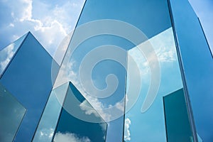 Sky cloud reflection on mirror