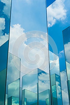 Sky cloud reflection on mirror