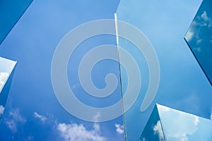 Sky cloud reflection on mirror