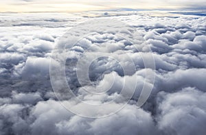 Sky and Cloud Top view from airplane window