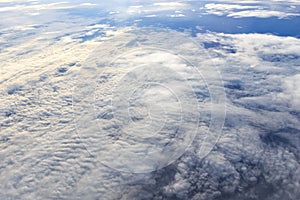 Sky and Cloud Top view from airplane window