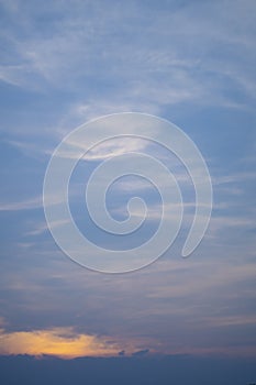 Sky and cloud with vertical frame as nature background