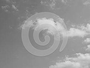 Sky with clouds background in black and white