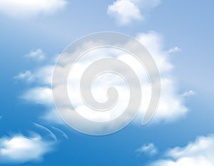 Sky with clouds background, Vector design