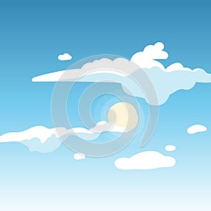 Sky clouds dayt background. Isolated vector image