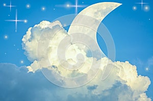 Sky and clouds, light beam with the abstract .