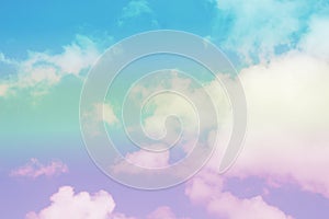 Sky and clouds of pastel abstract background with free space textures.