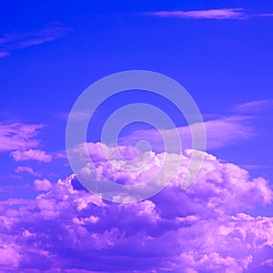 Sky.Clouds. Pink purple dreams concept