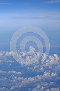 Sky and clouds on plane view