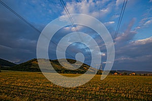 Clouds on the twillight near the mountains