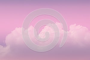 Sky and cloudy with beautiful pink color background.Subtle background Pastel of cloud.