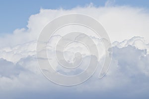 Sky covered with cumulus clouds.