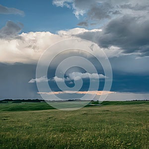 Sky covered with nimbostratus clouds, chance of rain