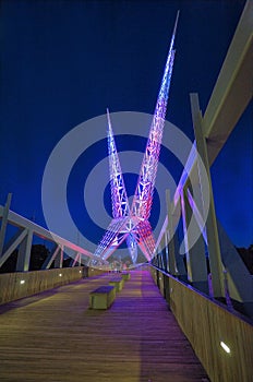 Sky dance bridge on I-40 in Oklahoma City, vertical image