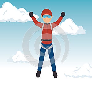 Sky diver guy extreme sport