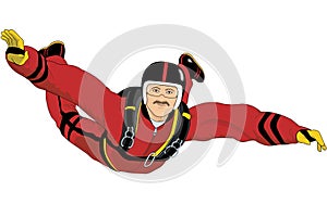 Sky Diver Vector Illustration