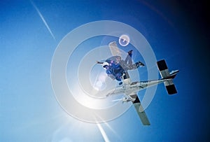 Sky diving free fall