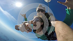 Sky diving tandem self portrait